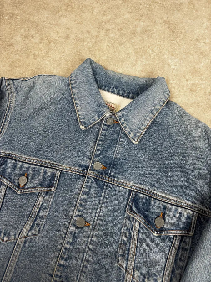 1990s Armani Light Blue Denim Jacket YgdxjSU 4