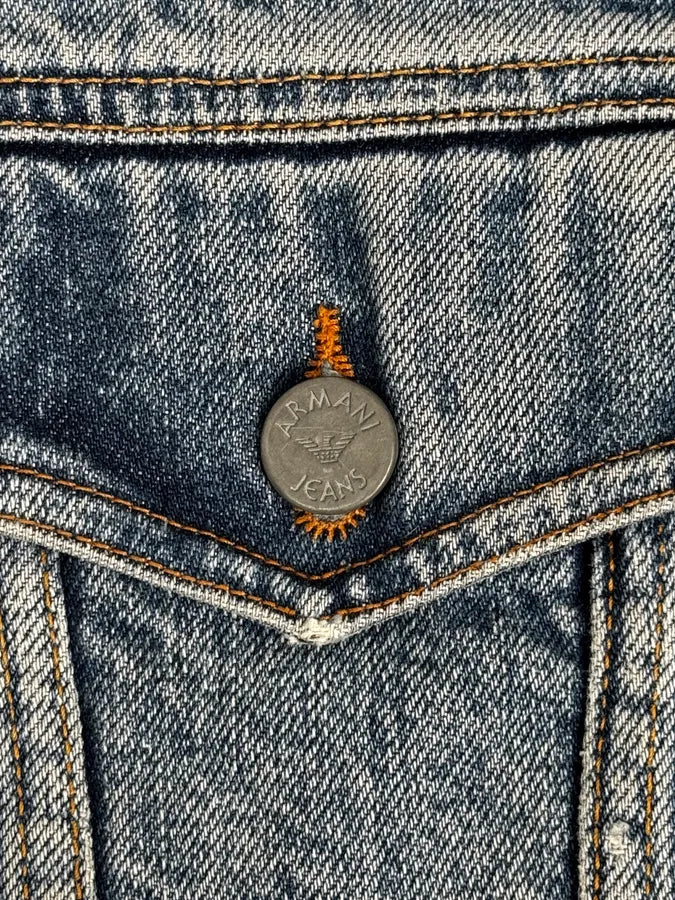 1990s Armani Light Blue Denim Jacket YgdxjSU 9