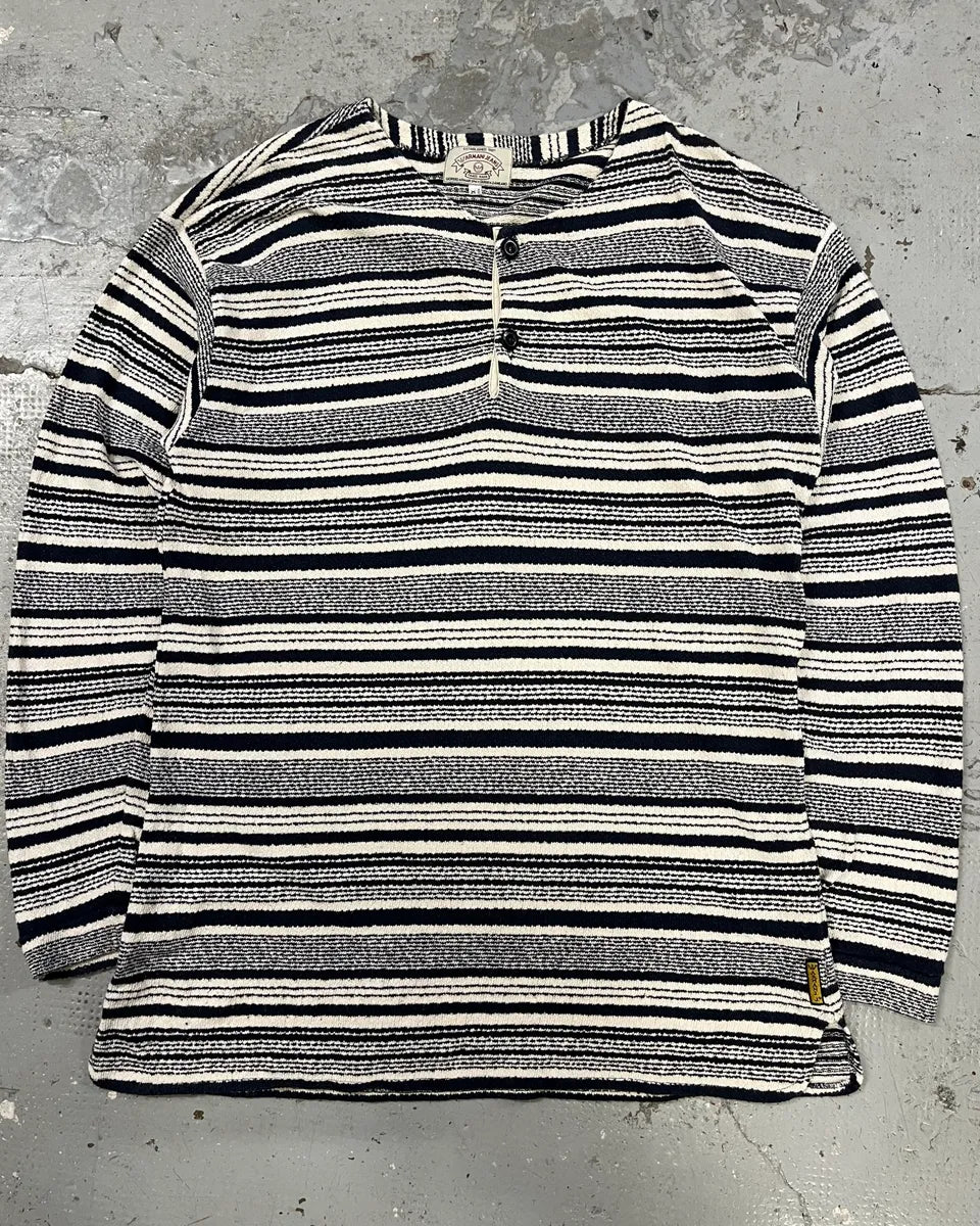 1990s Armani Navy & White Striped Shirt DyGswjO 0