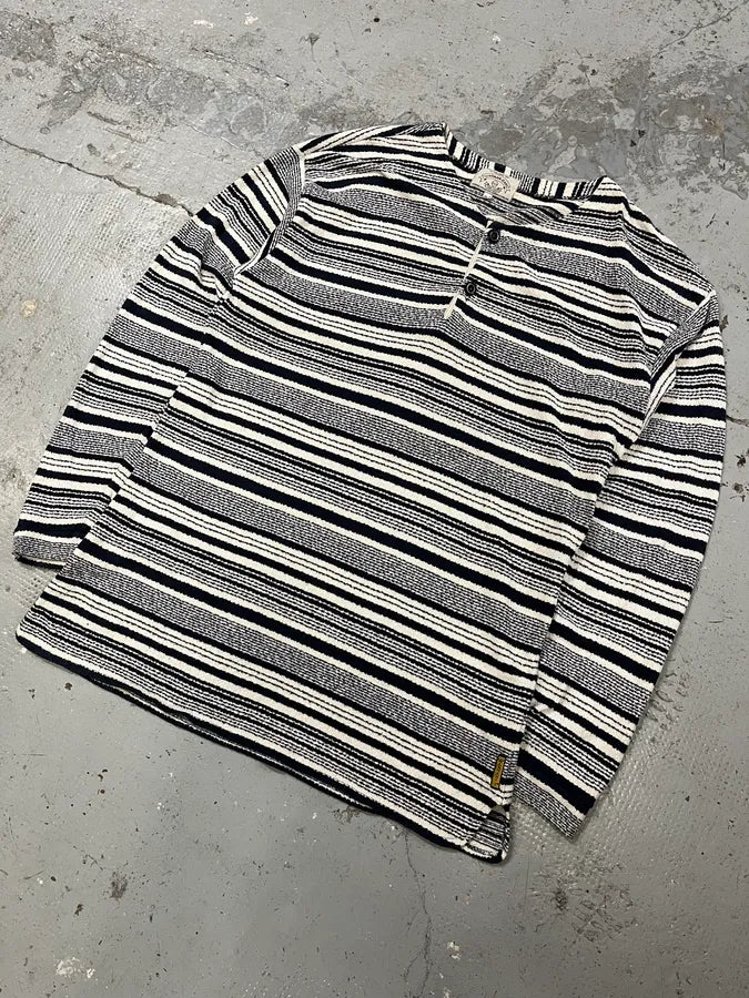 1990s Armani Navy & White Striped Shirt DyGswjO 3