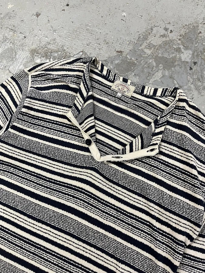 1990s Armani Navy & White Striped Shirt DyGswjO 4