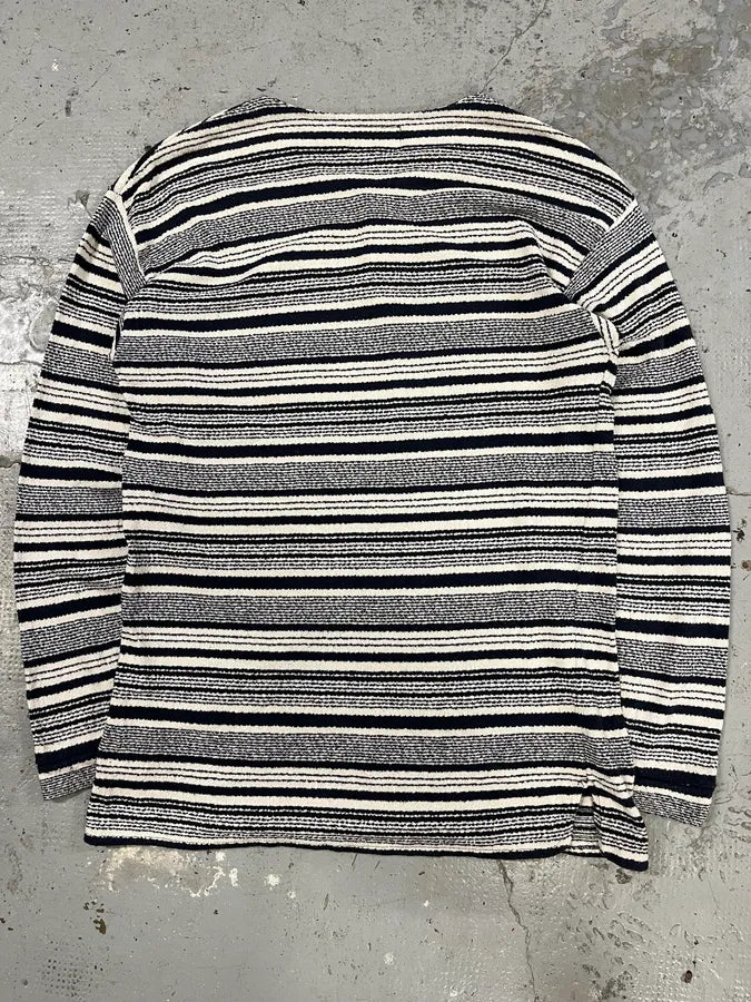 1990s Armani Navy & White Striped Shirt DyGswjO 5