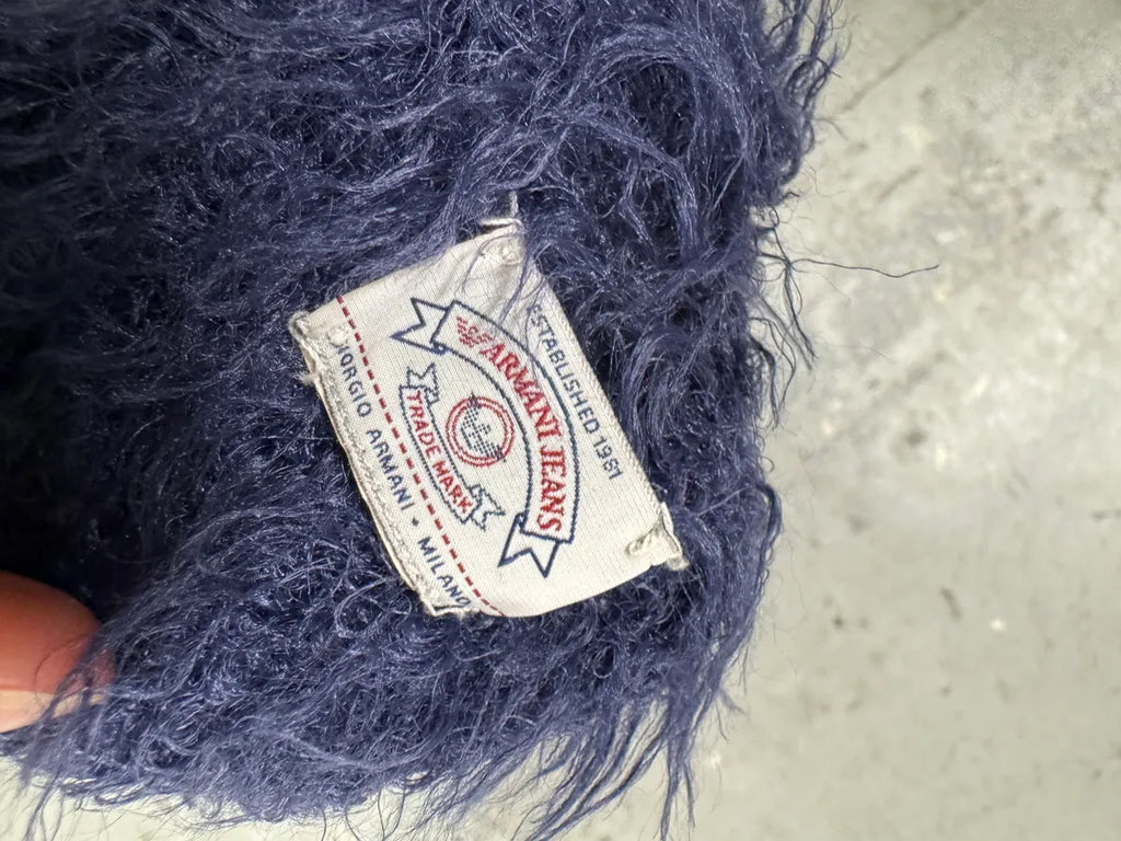 1990s Armani Navy 3D Wool Scarf (OS) 4