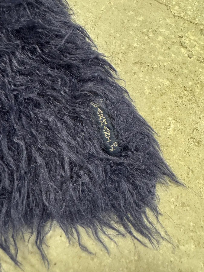 1990s Armani Navy 3D Wool Scarf (OS) 5