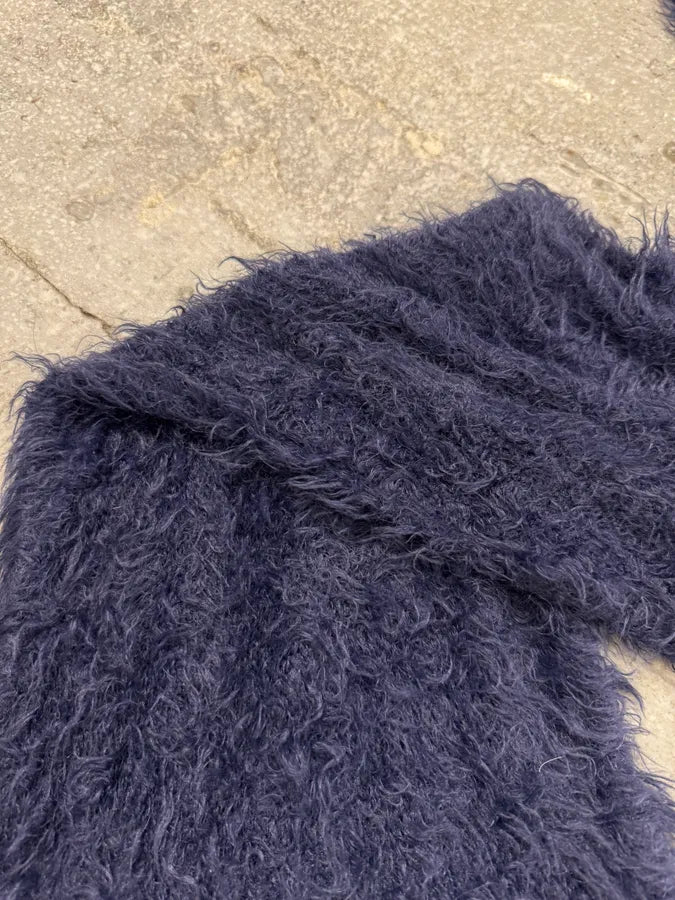 1990s Armani Navy 3D Wool Scarf (OS) 6