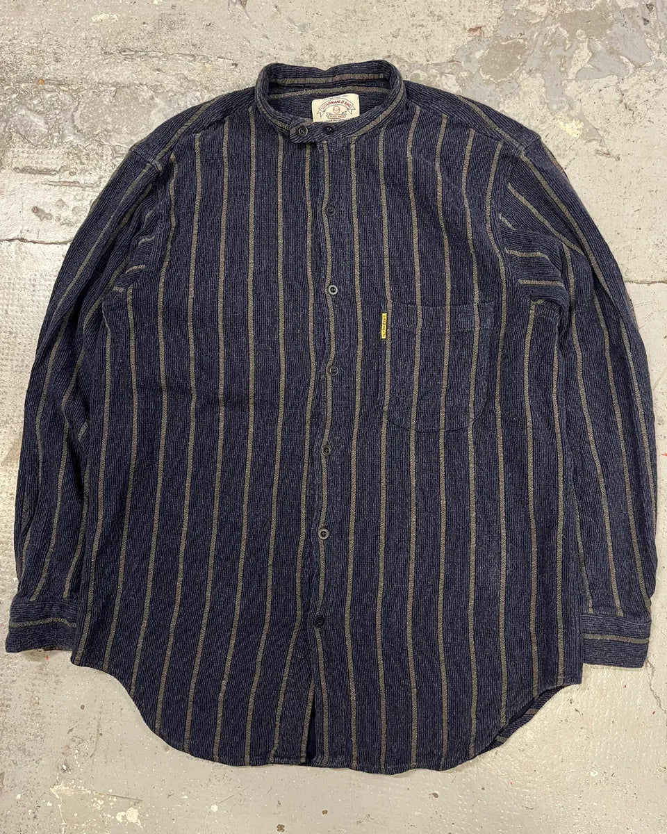 1990s Armani Navy Striped Shirt SeLJBeN 0