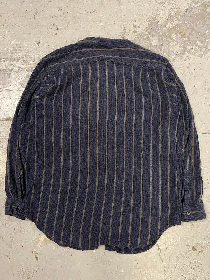 1990s Armani Navy Striped Shirt SeLJBeN 5