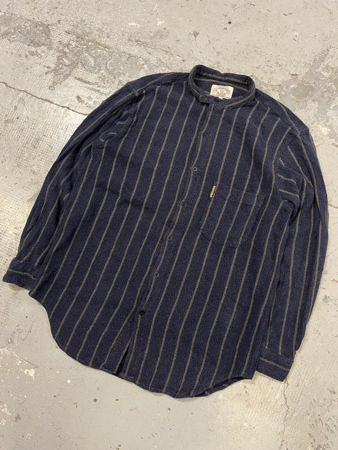 1990s Armani Navy Striped Shirt SeLJBeN 3