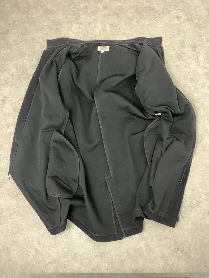 1990s Armani Navy Wool Hooded Trench Coat XwNXBcQ 6