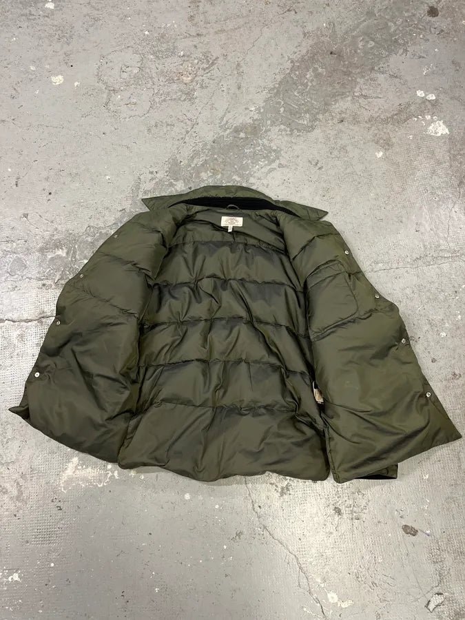 1990s Armani Olive Buttoned Puffer Jacket (L/XL) 10
