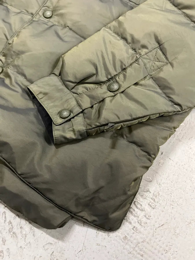 1990s Armani Olive Buttoned Puffer Jacket (L/XL) 11