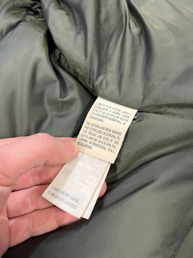 1990s Armani Olive Buttoned Puffer Jacket (L/XL) 13