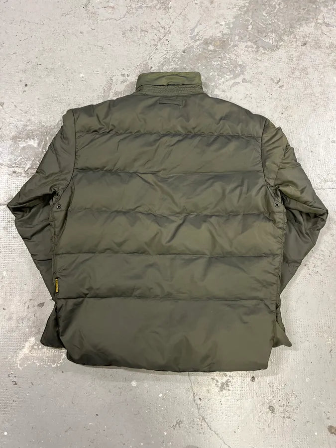 1990s Armani Olive Buttoned Puffer Jacket (L/XL) 3