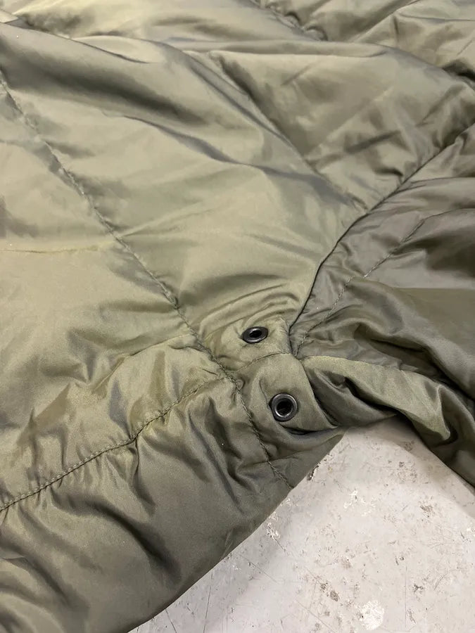 1990s Armani Olive Buttoned Puffer Jacket (L/XL) 4