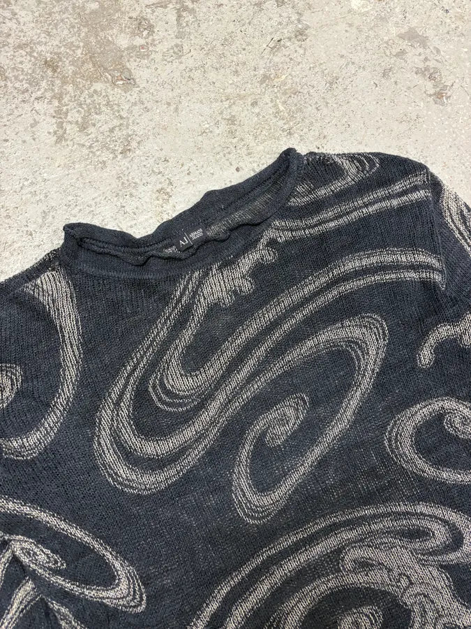1990s Armani Psychadelic Black Sweater rsFClUA 5