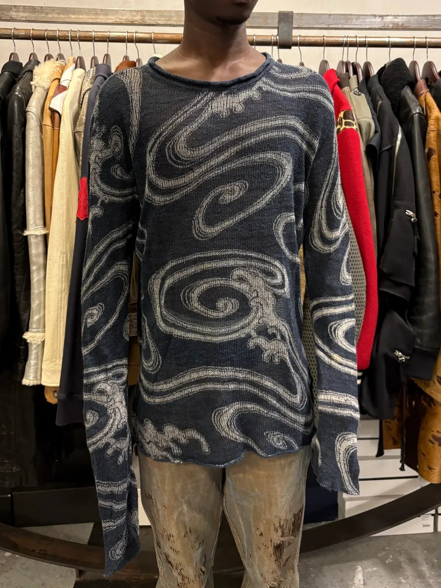 1990s Armani Psychadelic Black Sweater rsFClUA 1