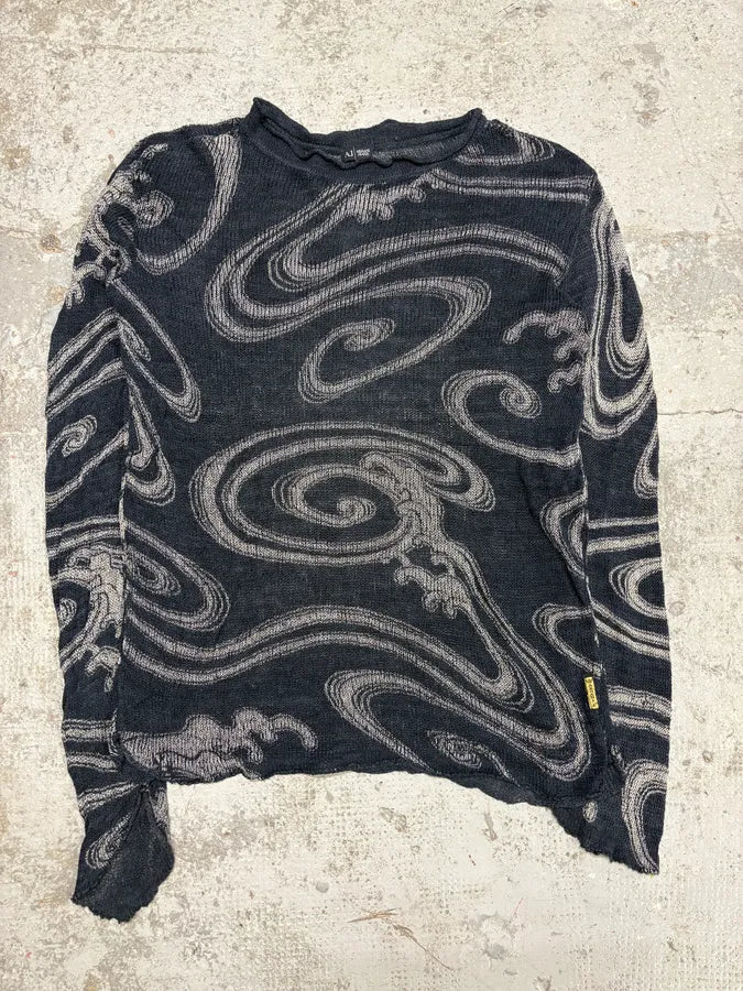 1990s Armani Psychadelic Black Sweater rsFClUA 3