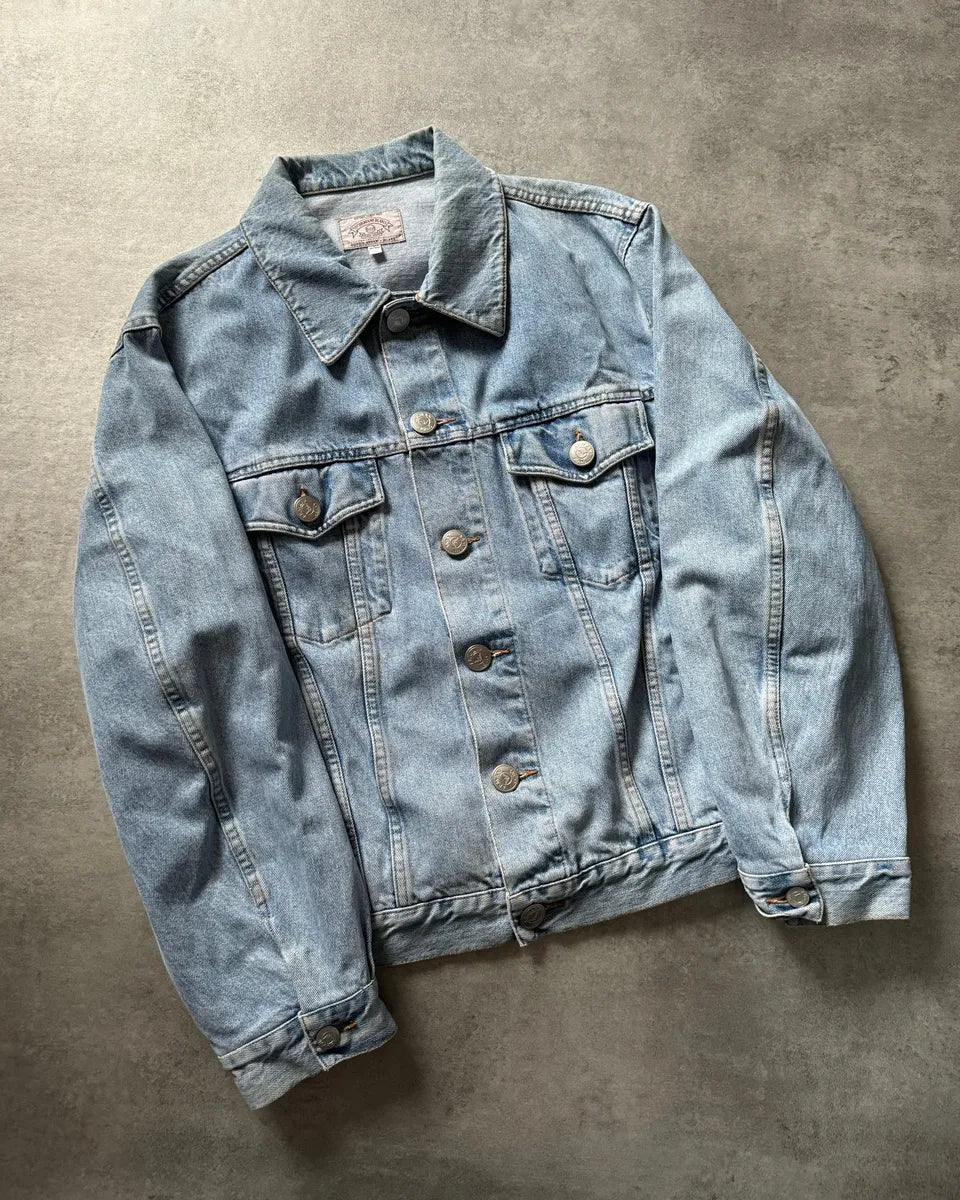 1990s Armani Relaxed Denim Worker Jacket DGaoZKA 5