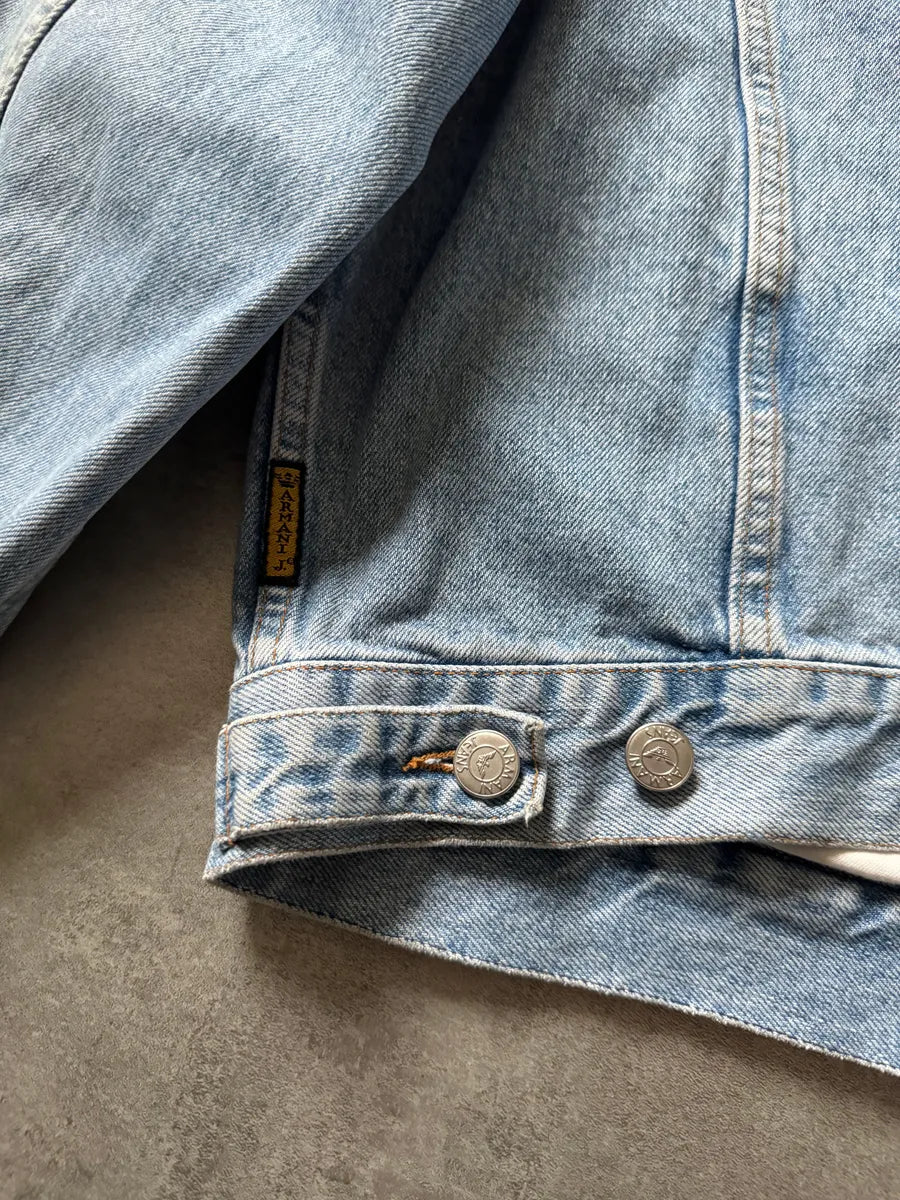 1990s Armani Relaxed Denim Worker Jacket DGaoZKA 7
