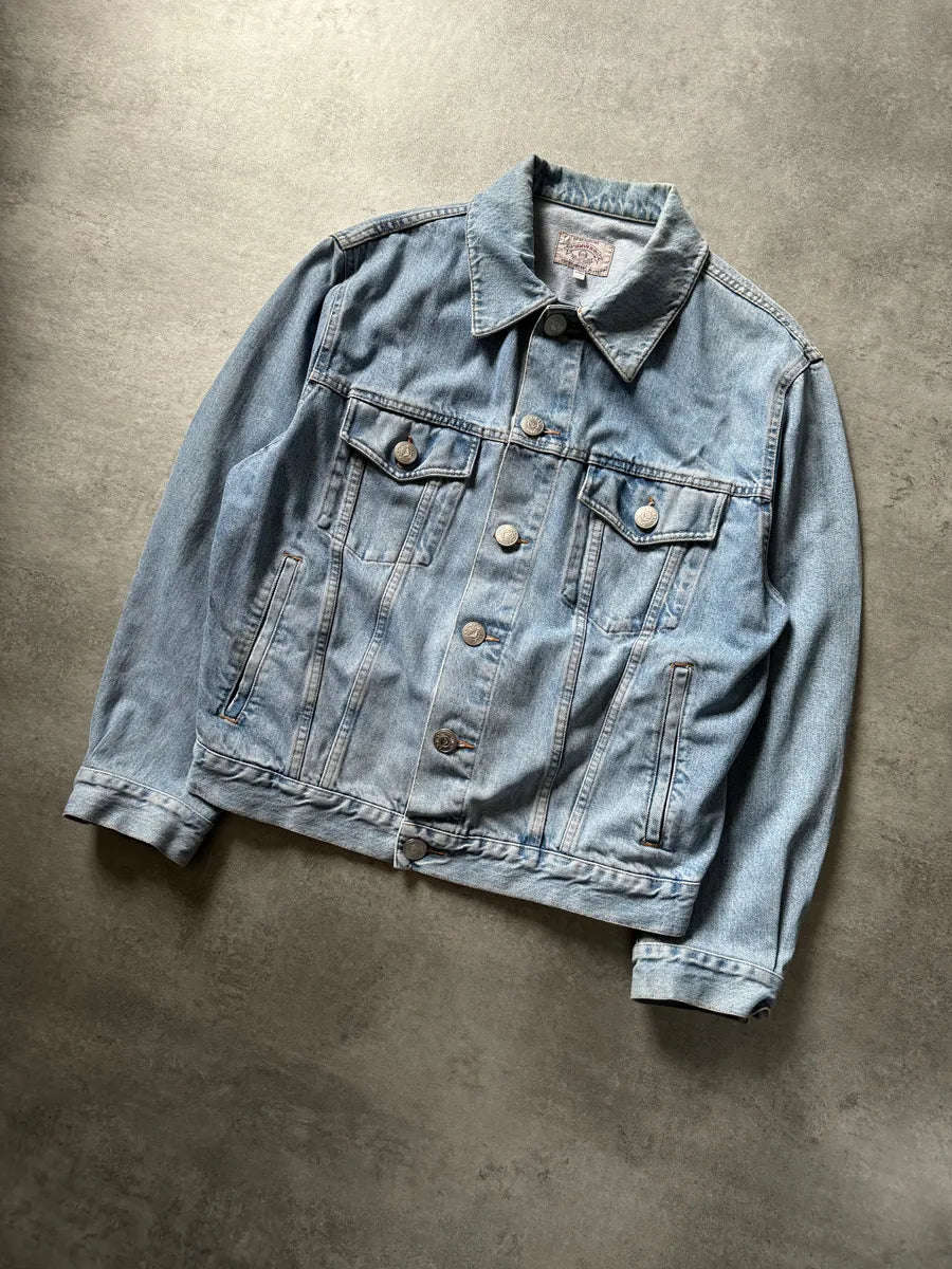 1990s Armani Relaxed Denim Worker Jacket DGaoZKA 3