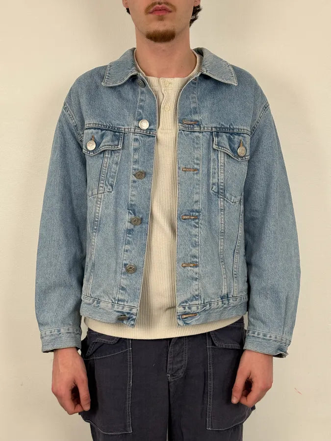 1990s Armani Relaxed Denim Worker Jacket DGaoZKA 1