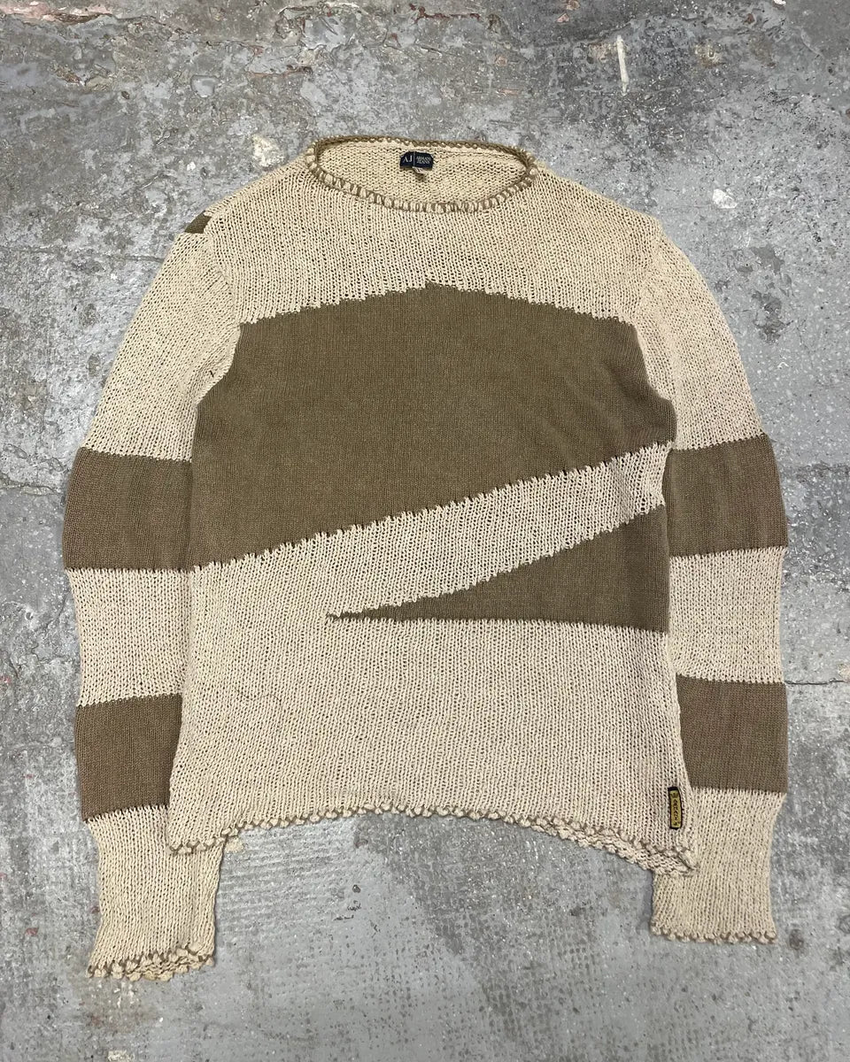 1990s Armani White & Beige Sweater (S) 0