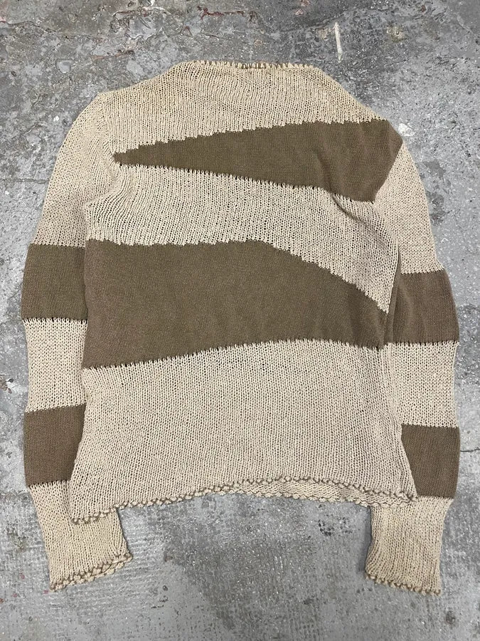 1990s Armani White & Beige Sweater (S) 3
