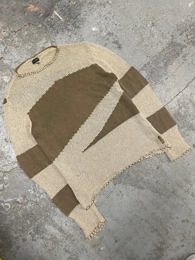 1990s Armani White & Beige Sweater (S) 4