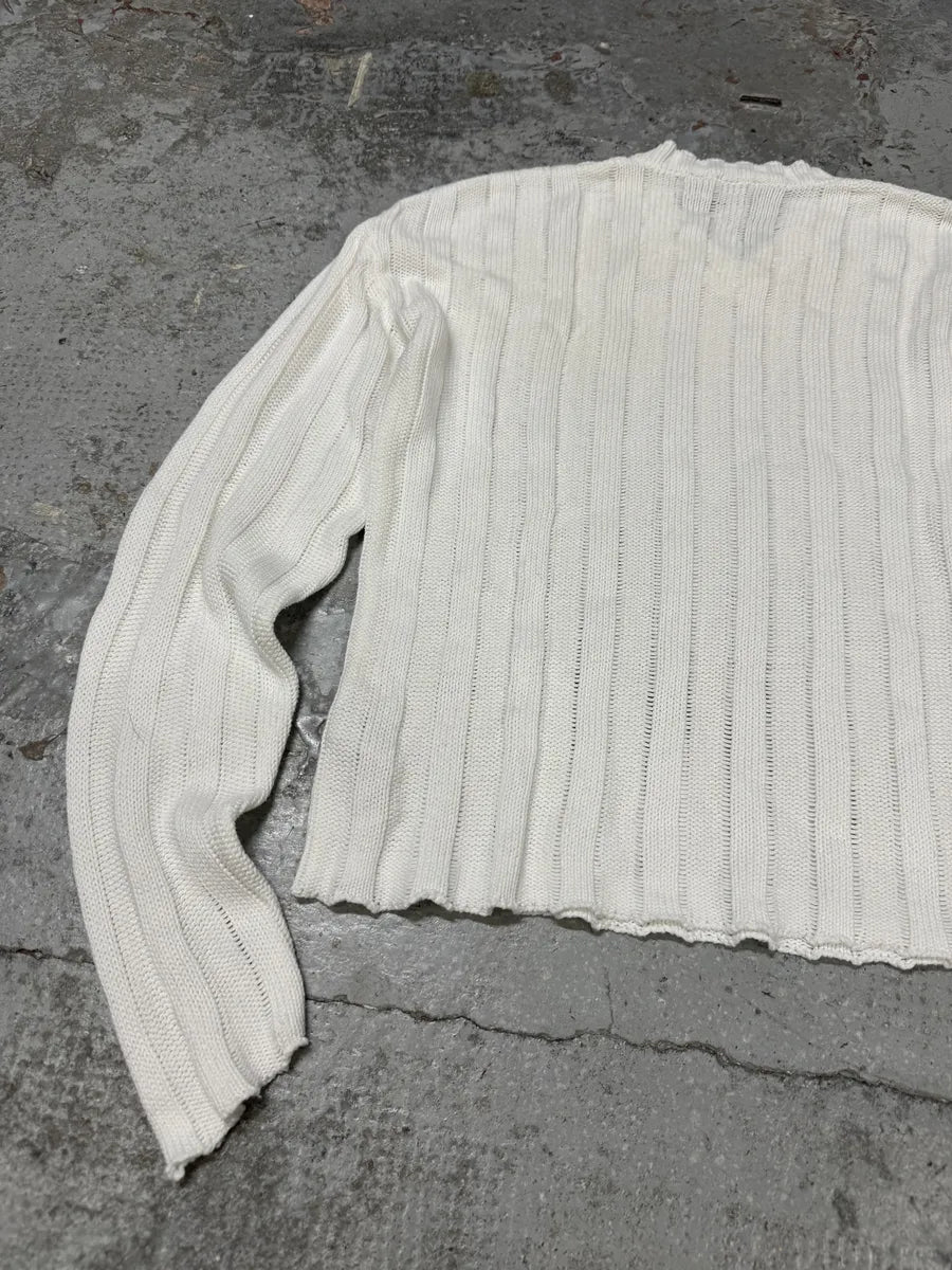 1990s Armani White V Neck Sweater tEbvzTI 2