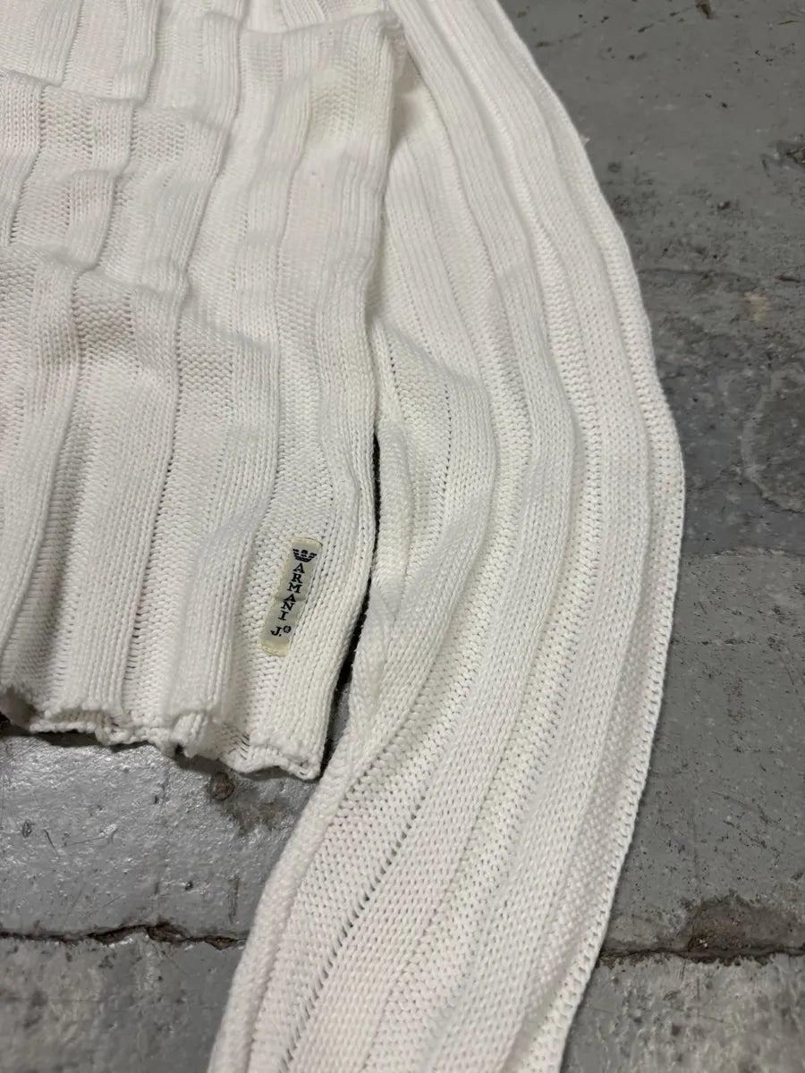 1990s Armani White V Neck Sweater tEbvzTI 3