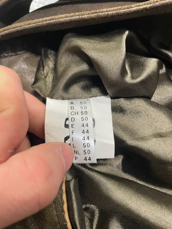 1990s Artisanal Brown Suede Leather Embellished Pants (L) DanCNRB 11