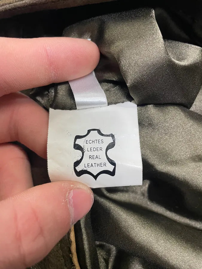 1990s Artisanal Brown Suede Leather Embellished Pants (L) DanCNRB 12