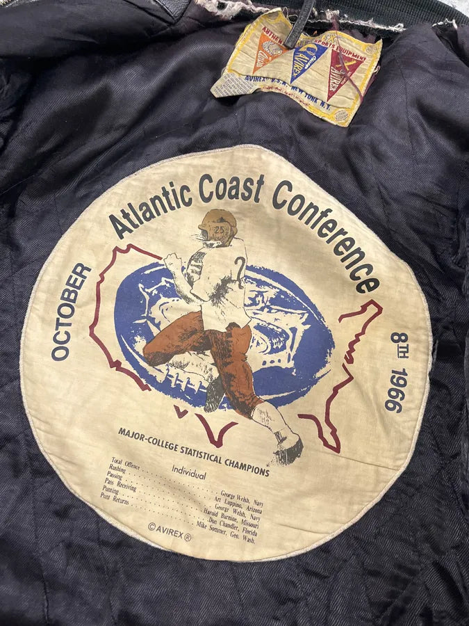 1990s Avirex Black Leather Bomber Jacket vqMHfLo 11