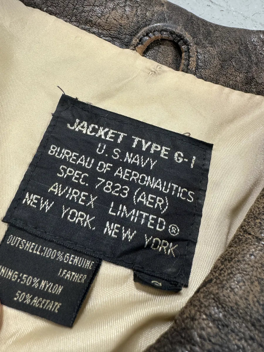 1990s Avirex Pilot Sexy America Bomber Brown Jacket vmYnJGl 8