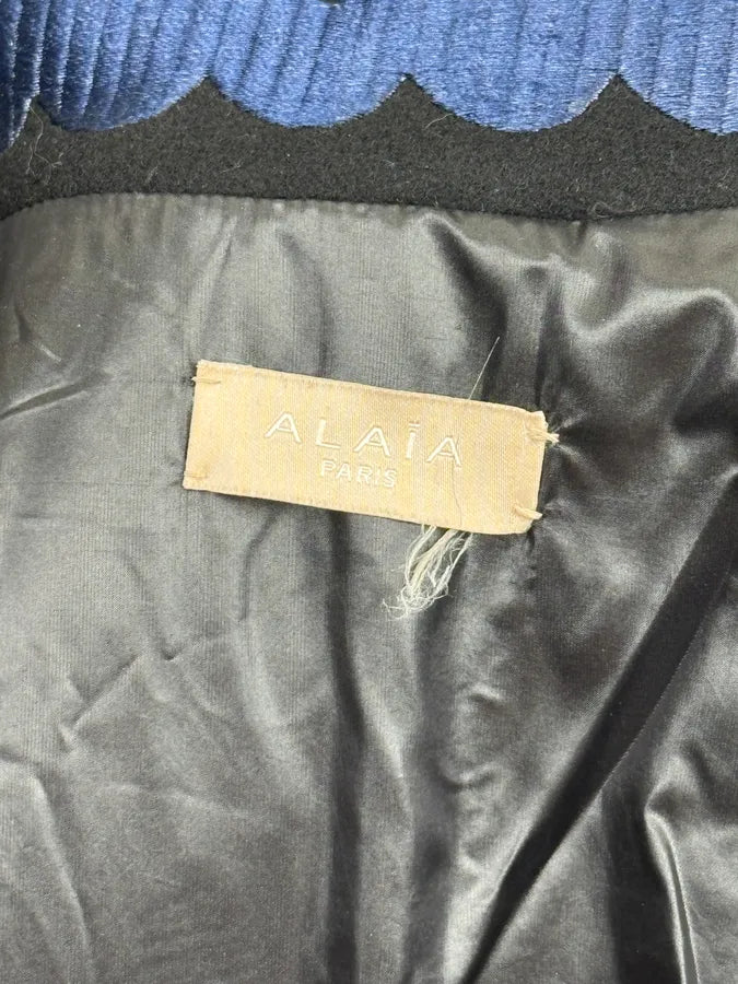 AW2014 Alaia Black & Blue Embroidered Classy Jacket  vXJfblB 11