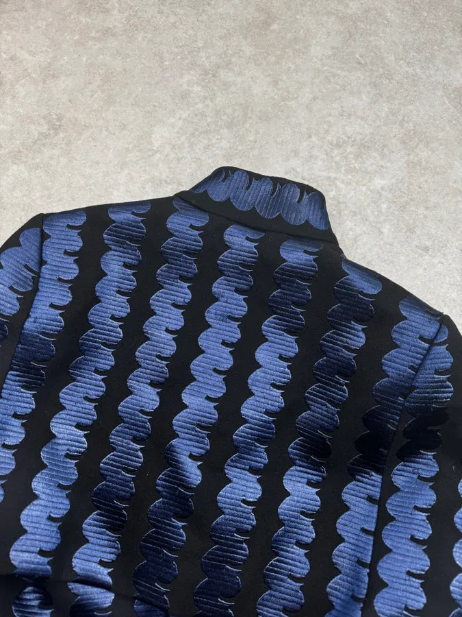 AW2014 Alaia Black & Blue Embroidered Classy Jacket  vXJfblB 6