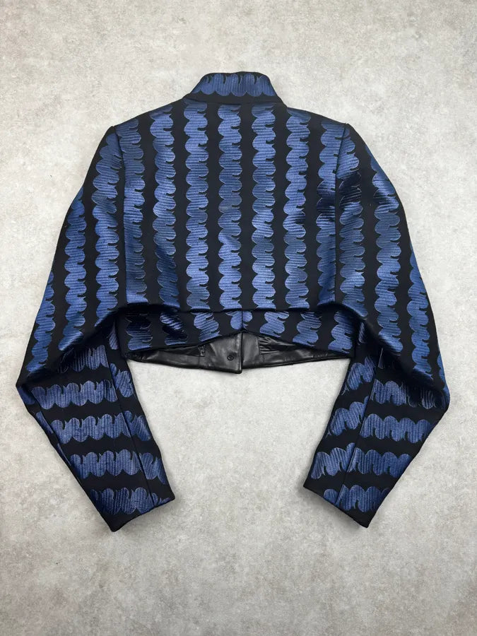 AW2014 Alaia Black & Blue Embroidered Classy Jacket  vXJfblB 3