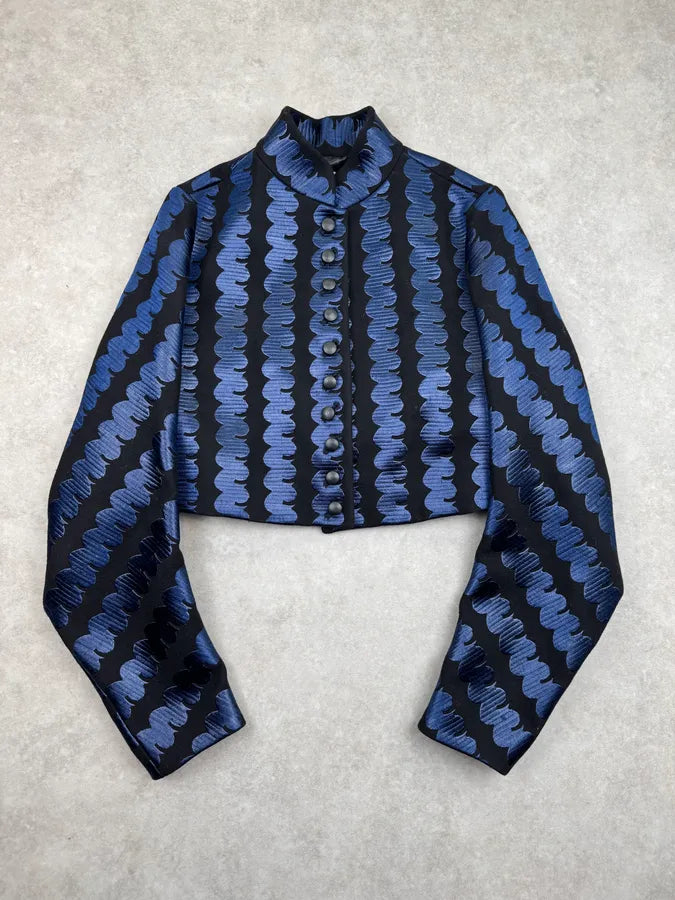 AW2014 Alaia Black & Blue Embroidered Classy Jacket  vXJfblB 1