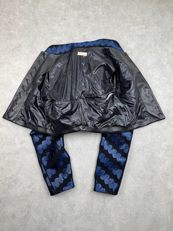 AW2014 Alaia Black & Blue Embroidered Classy Jacket  vXJfblB 5