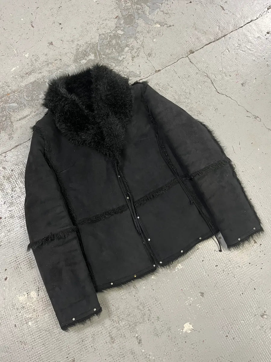 1990s Balmain Black Faux Fur Shearling Effect Jacket TPrUvxI 3