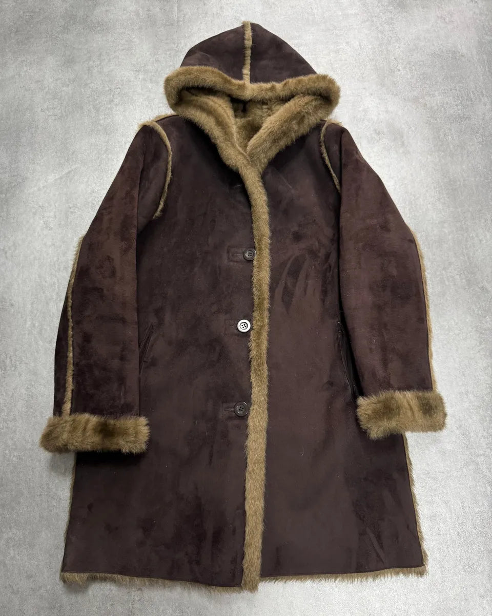 1990s Balmain Faux Fur Brown Reversible Jacket mZLDHLU 0