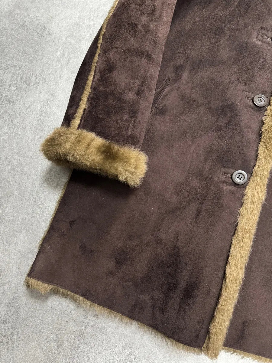 1990s Balmain Faux Fur Brown Reversible Jacket mZLDHLU 2