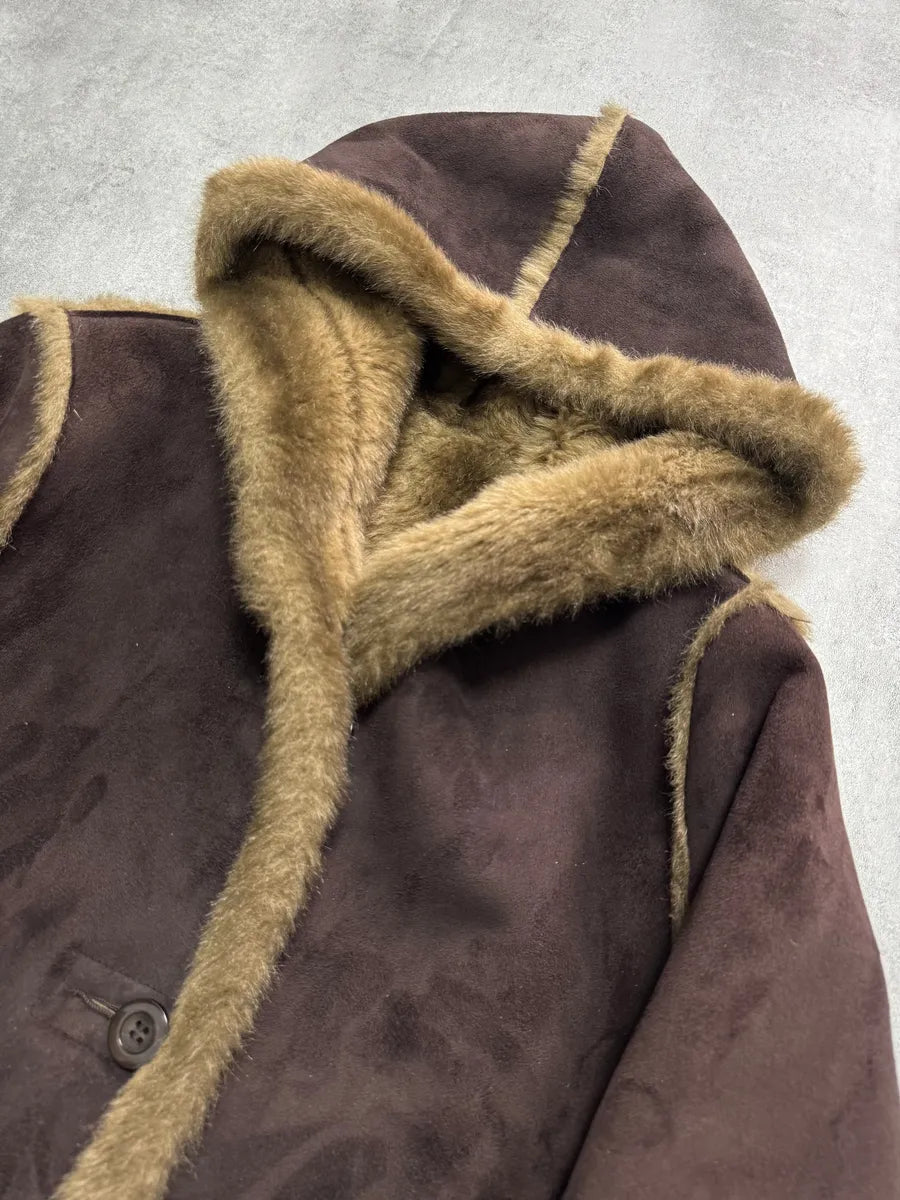 1990s Balmain Faux Fur Brown Reversible Jacket mZLDHLU 3