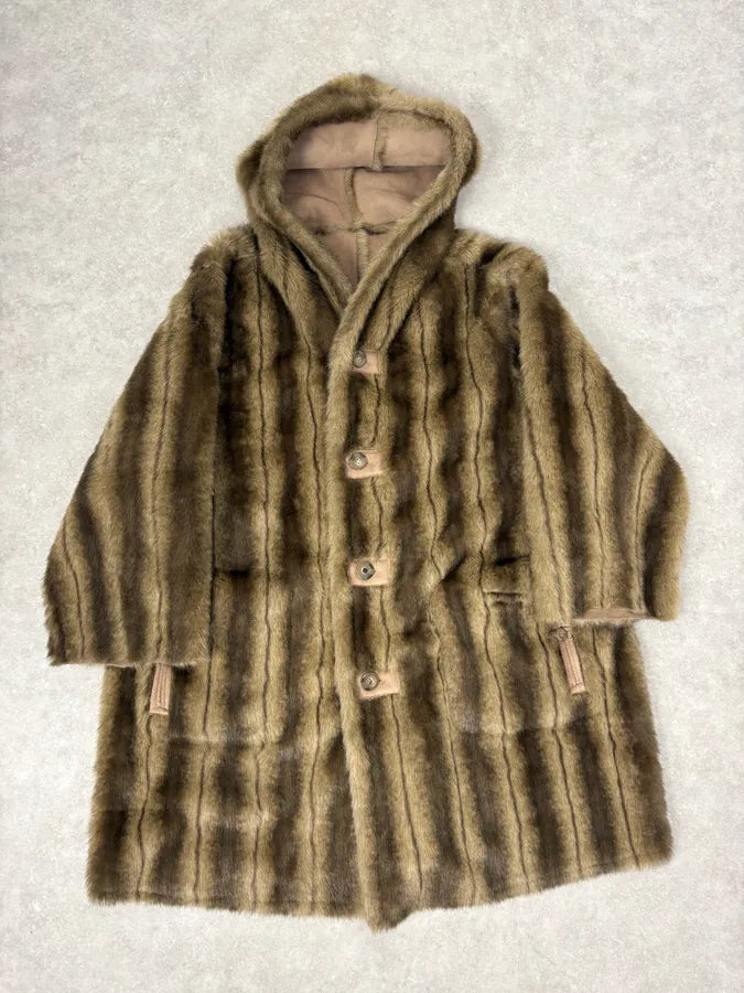 1990s Balmain Beige Faux Fur Reversible Coat TddKEyk 0