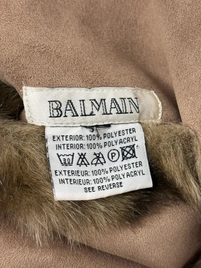 1990s Balmain Beige Faux Fur Reversible Coat TddKEyk 15