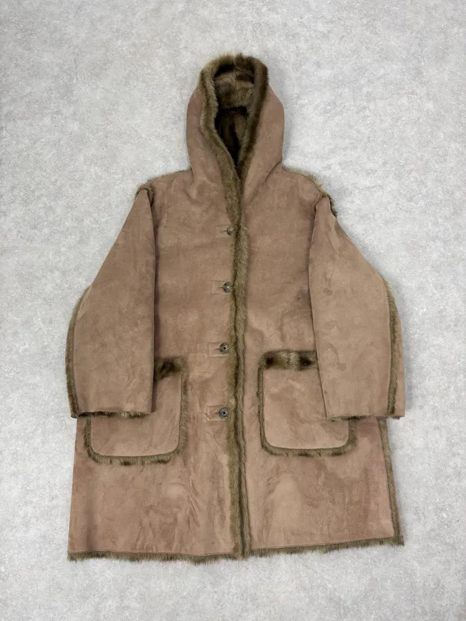 1990s Balmain Beige Faux Fur Reversible Coat TddKEyk 9