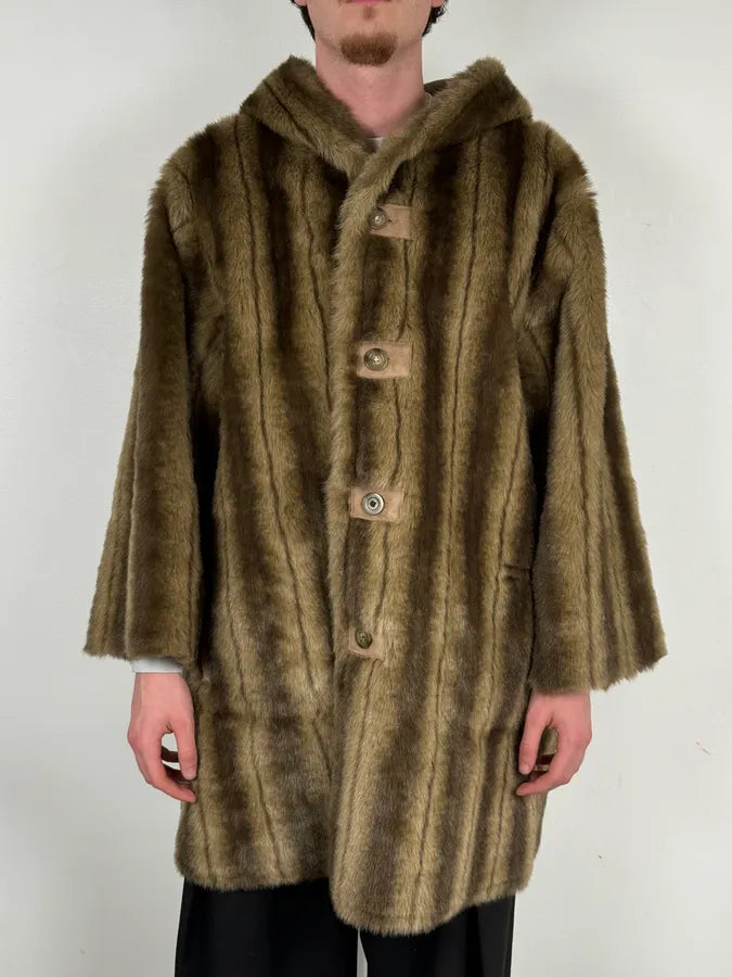 1990s Balmain Beige Faux Fur Reversible Coat TddKEyk 1