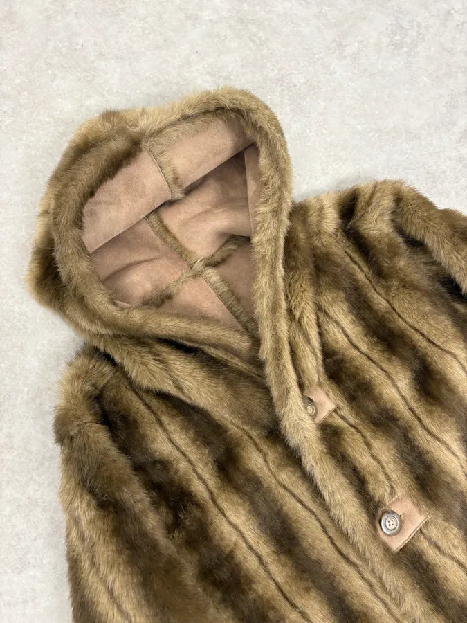 1990s Balmain Beige Faux Fur Reversible Coat TddKEyk 6