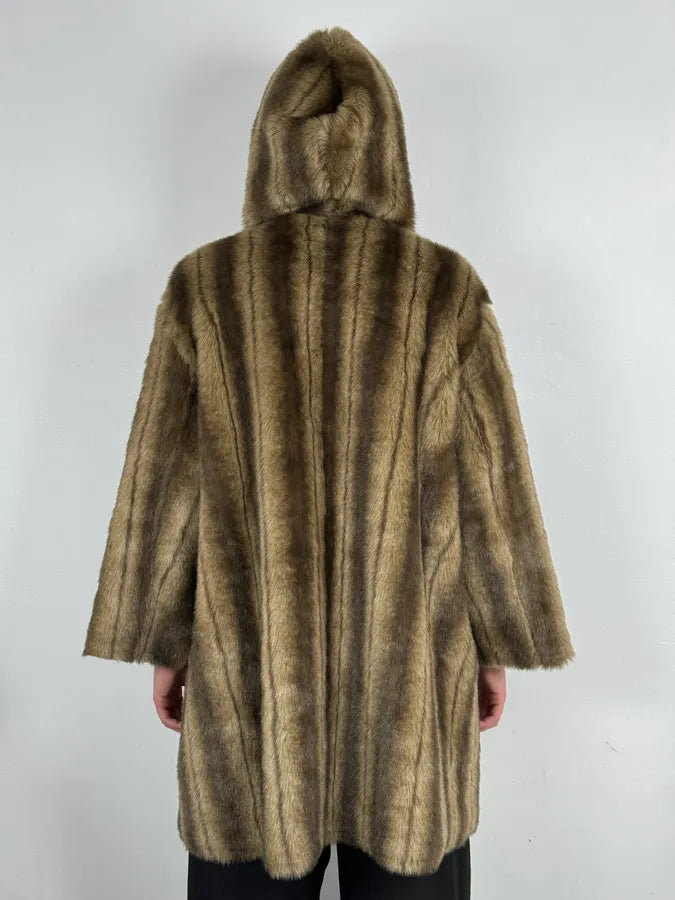 1990s Balmain Beige Faux Fur Reversible Coat TddKEyk 2