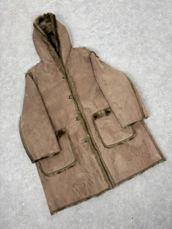 1990s Balmain Beige Faux Fur Reversible Coat TddKEyk 10